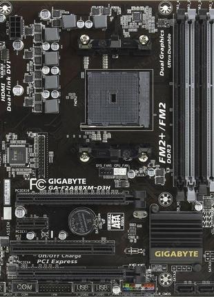 Плата под amd socket fm2+ ( sfm2 ) gigabyte ga-f2a88xm-d3h на ddr3/ sata 3/ usb 3.0 / hdmi  держит до a10-8750