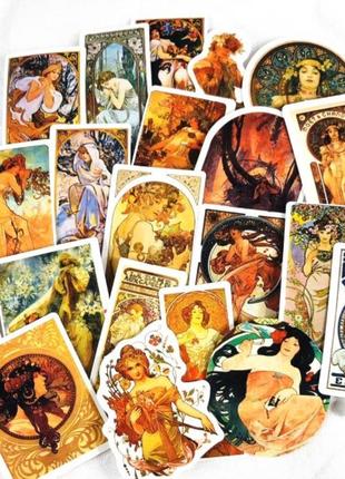 Набор виниловых наклеек стикеров ретро арт  стикербомбинг на авто телефон ноутбук стену 38шт