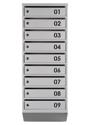 Поштовий ящик багатосекційний галіндустрія яп09в на 9 секцій сірий 1050x390x2002 фото