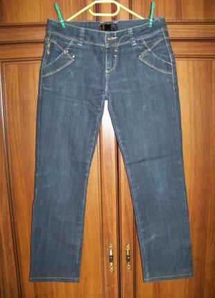Темно синие плотные зауженные джинсы used 10 размер