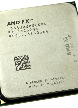 Мощный игровой процессор на 6 ядер ! sam3+ amd fx-6300 - 6 ядер по 3.5-4,1ghz каждое ( fd6300wmw6khk ) сгарант