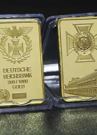 Сувенірна золота монета-сліток deutsche reichsbank 999/1000 золото