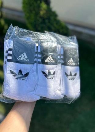 12 пар в упаковці, шкарпетки adidas високі білі 41-45р.3 фото