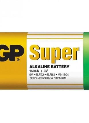 Батарейка gp 6f22 крона 9v super 1604a-s1
