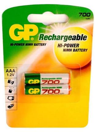 Аккумулятор gp aaa r03 ni-mh 700 mah 2шт цена за 1 елемент