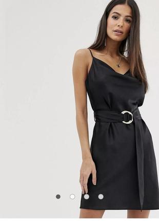 Чорное атласное платье 🖤1 фото