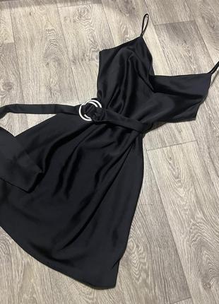 Чорное атласное платье 🖤5 фото
