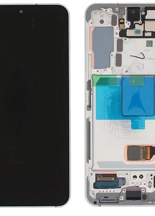 Дисплей samsung s901 galaxy s22 с сенсором и рамкой white оригинал gh82-27520b