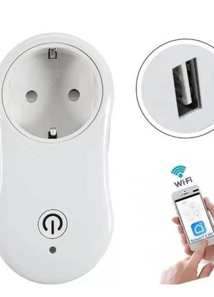 Умная розетка wifi с usb управляемая через интернет 220в 16a