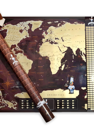 Скретч карта світу 3 в 1 my map chocolate edition eng в тубусі +