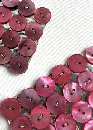 Ґудзик 7/622 костюмний тонкий 2отв фуксія 20мм мушля