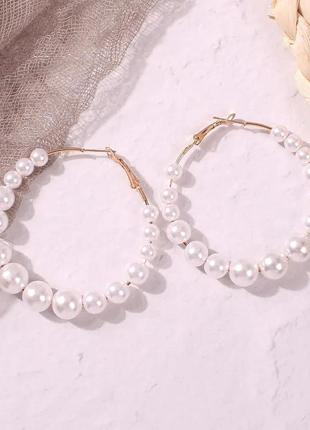 Сережки з намистинками перлинками
