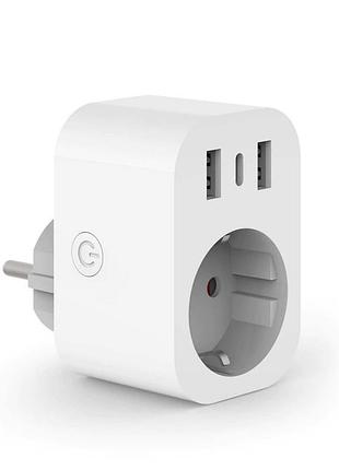 Smart tuya wifi розетка с портами usb умная розетка 16a