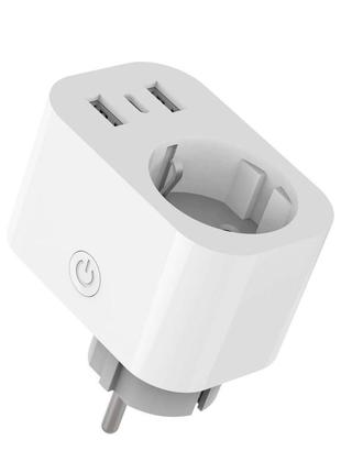 Smart tuya wifi розетка с портами usb умная розетка 16a2 фото