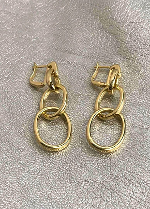 Сережки довгі позолочені