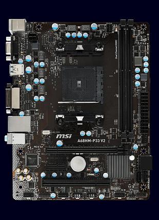 Плата под amd socket fm2+ (sfm2 ) msi a68hm-p33 v2 на ddr3 ! держит до a10 pro-8850b +x4 carrizo fm2+