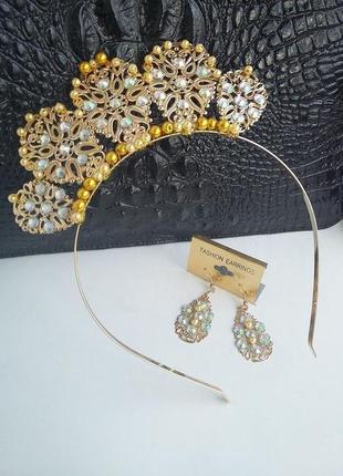 Обруч тиара капля золота