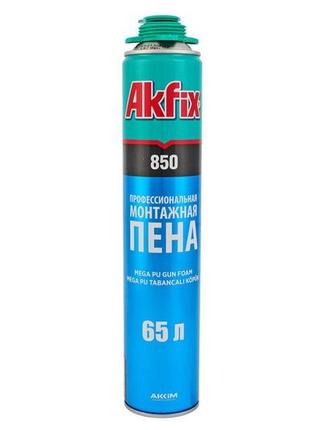 Пена монтажная akfix - профи mega 850 мл (65 л), летняя (850)