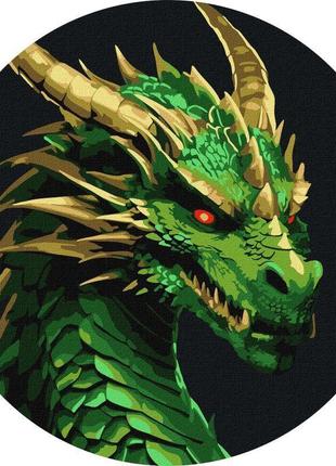 Картина за номерами зелений дракон kho-r10531 фото