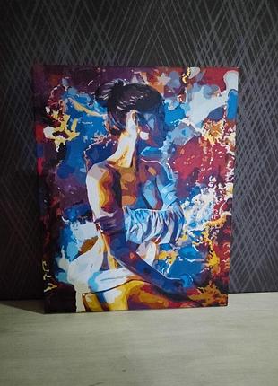 Картина силуэт с золотой краской готовая работа