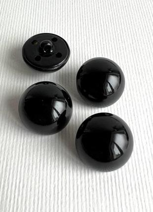 Пуговица костюмная емаль легкая пустая на ножке черная 20мм металл