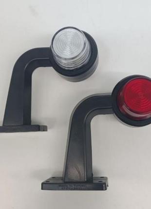 Ліхтар габаритний ріг led кривий 18 діодів червоно-білий neon