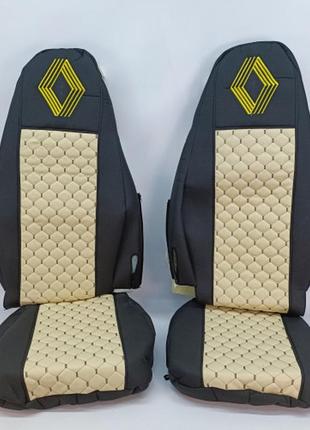 Чехол на сиденья еко-кожа renault premium (пилот)\середина кожа  \st\ беж.