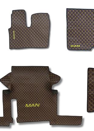 Коврик еко-кожа man tgx ( с 2017-> ) коричневый 1-ящик \antislip\