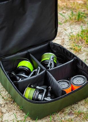 Жёсткий чехол для 4 катушек размер( 34*34*11см ) fisher