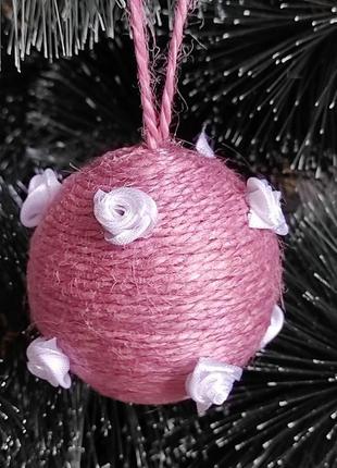 Шары на елку набор из 13 шт розовые шары на елку4 фото