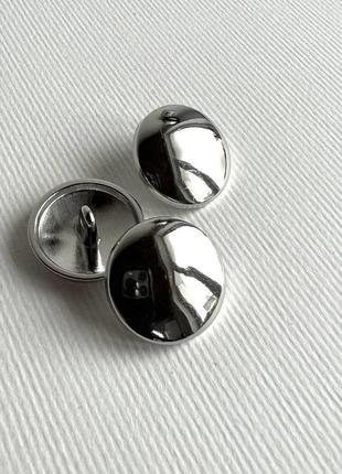 Ґудзик костюмний класичний на ніжці срібний 20мм метал