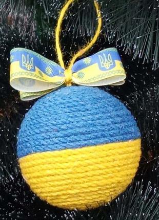 Шары на елку в украинском стиле с национальной символикой.4 фото