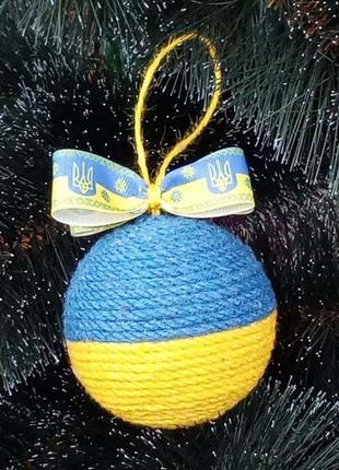 Шары на елку в украинском стиле с национальной символикой.1 фото