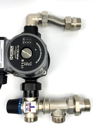 Смесительный узел 1" теплого пола flomix 25.60 kr kvant с насосом