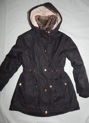 Куртка парка теплая на 9-10 лет