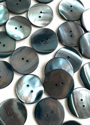 Пуговица 7/662 гладкая плоская перламутровая 2отв 24мм синяя ракуш