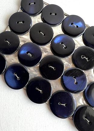 Пуговица 7/654 гладкая плоская перламутровая 2отв 20мм синяя ракуш