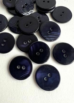 Пуговица 7/646 гладкая плоская перламутровая 2отв 20мм синяя ракуш