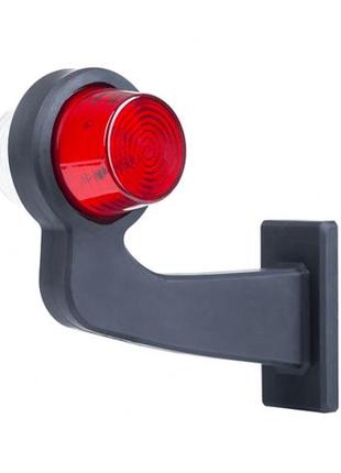 Ліхтар габаритний ріг led кривий біло-червоний 192,5мм 12/24v \лівий\ horpol