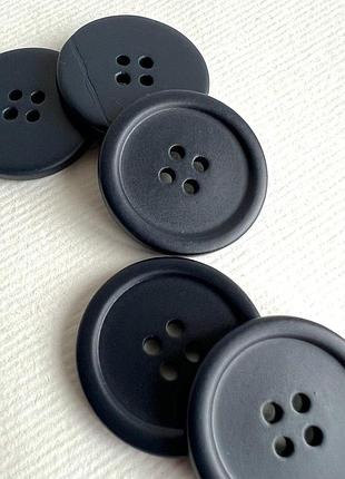 Пуговица 7/661 костюмная бортик темная синяя 25мм ракуш