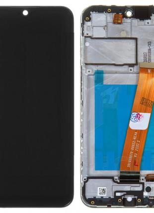 Дисплей для samsung a015 galaxy a01 с сенсором и рамкой черный оригинал (широкий шлейф)