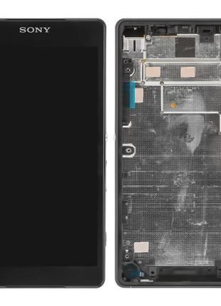 Дисплей для sony d6563 xperia z2a с сенсором и рамкой черный