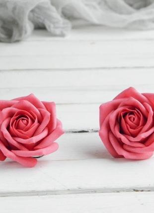Заколка для волос с розой, цветы в прическу для девушки, подарок девочке2 фото