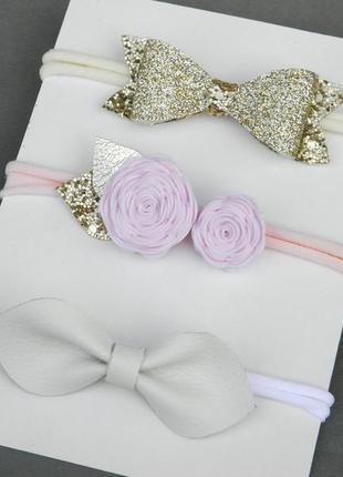 Набір пов'язок для новонародженої дівчинки, дитяча пов'язка