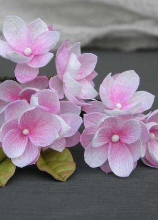 Шпильки з маленькими рожевими квітами, шпильки в зачіску нареченій4 фото