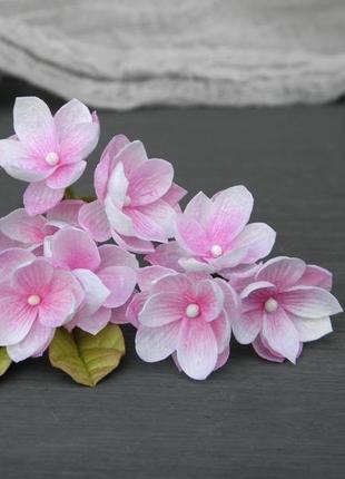 Шпильки з маленькими рожевими квітами, шпильки в зачіску нареченій6 фото