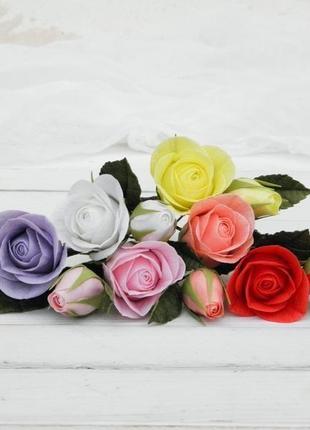 Шпилька з трояндами в зачіску, шпилька з трояндою в подарунок дівчині1 фото