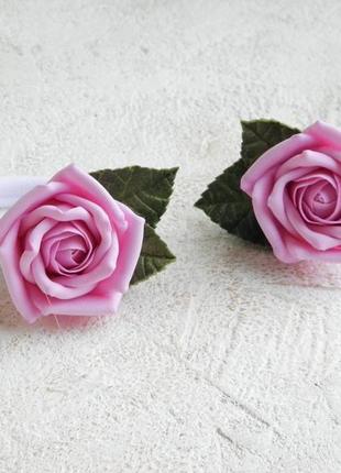 Гумки для волосся з трояндами для дівчинки в подарунок на день народження1 фото