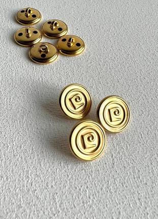 Ґудзик костюмний з візерунком пуста на ніжці золото 15мм метал