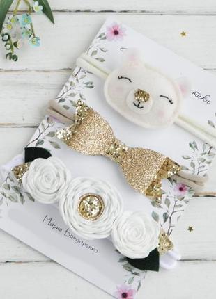 Красивые повязки для девочки / набор детских повязок для малышки на праздник